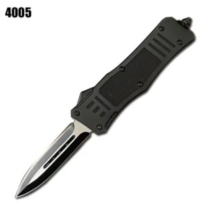 7" Zinc handle OTF Knife Black w/ Pattern Handle 2
