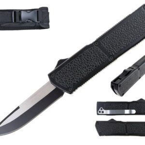 8.5" Zinc Handle OTF - Black Handle w/ Texture