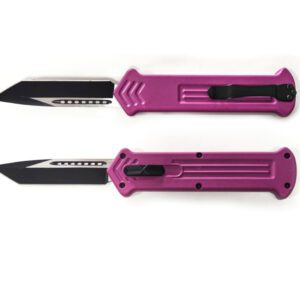 10" Aluminum handle OTF Knife Purple Coated Handle