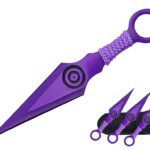 6 1/2" Kunai Bullseye Throwing Knives 3PC SET - PURPLE