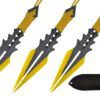 7 1/2" Split Blade Throwing knife w/ GOLD Handle 3pc set