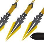 7 1/2" Split Blade Throwing knife w/ GOLD Handle 3pc set