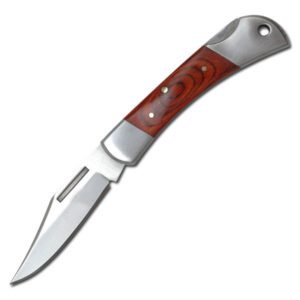 slip-joint folding knife w/ wood handle and stainless steel bolsters
