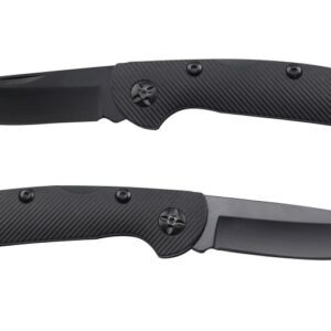 7.5" Black Lock Plastic Handle Folding Knife - Black