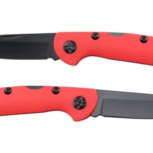 7.5" Black Lock Plastic Handle Folding Knife - Orange