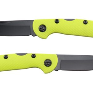 7.5" Black Lock Plastic Handle Folding Knife - Yellow