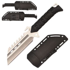 S-TEC 10.5" Fixed Blade Full Tang Knife w/ ABS Sheath -Silver