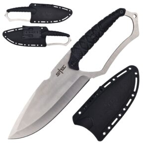 S-TEC 10" Fixed Blade Full Tang Knife w/ ABS Sheath -Silver