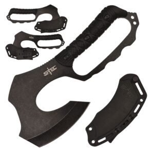 S-TEC 10.5" Fixed Blade Full Tang Axe w/ ABS Sheath - Black