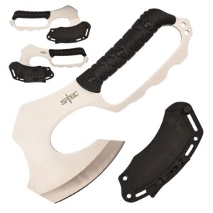 S-TEC 10.5" Fixed Blade Full Tang Axe w/ ABS Sheath - Silver