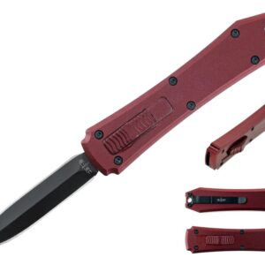 5.25" Anodized Aluminum Handle Mini OTF w/ Pocket Clip- WINE PURPLE