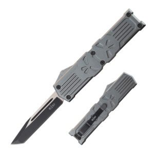 5.25" Anodized Aluminum Handle Mini OTF w/ Pocket Clip- Gunmetal