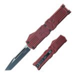 5.25" Anodized Aluminum Handle Mini OTF w/ Pocket Clip- wine red