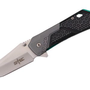 new aluminum folding knife with modified tanto blade.