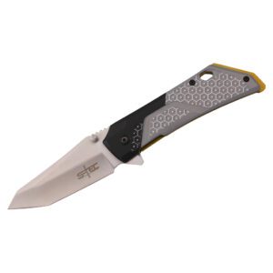 S-TEC 7.75" Modified Tanto Aluminum Handle Folding Knife YLBK