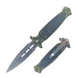 spear point blade, single edge, folding knife