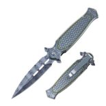 spear point stainless steel folding knife, single edge.