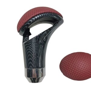 shift knob style walking cane. carbon fiber print w/ red top
