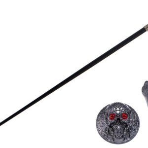 zinc metal handle walking cane w/ gunmetal skull