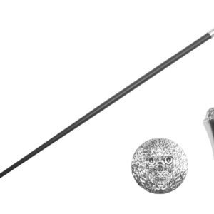 zinc metal handle walking cane w/ silver skull