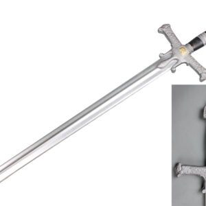 40.5" Medieval Foam Sword with Metallic Chrome Finish Blade NIB 