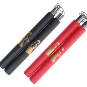 12" Black/Red B.LEE Foam Nunchakus w/metal chain 2pcs set