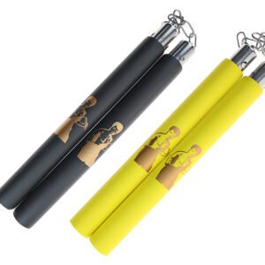 12" Black/Yellow B.LEE Foam Nunchakus w/metal chain 2pcs set