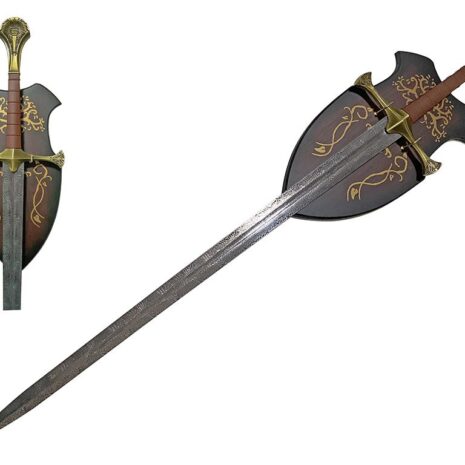 46" medieval sword with wall hanging plaque