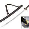 41" 1045 Carbon Steel Samurai Sword with Brown Leather Sheath w/ Shoulder Strap
