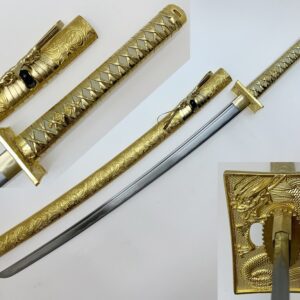 T64051 gold color scabbard samurai sword.