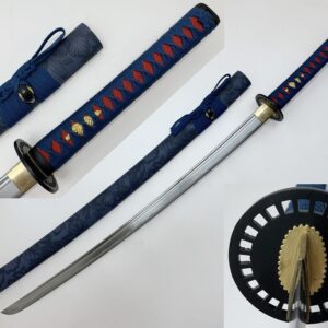 T64052 navy blue wrapped scabbard samurai sword.