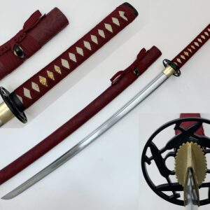 T64053 red wrapped scabbard samurai sword.