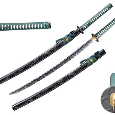 samurai sword w/ graphic blade and scabbard