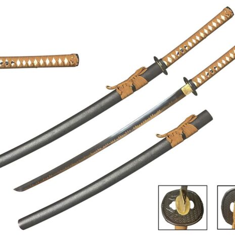 T10 functional samurai sword. hand forged. bamboo tsuba.