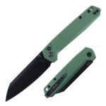 cnc aluminum handle button lock manual folding knife