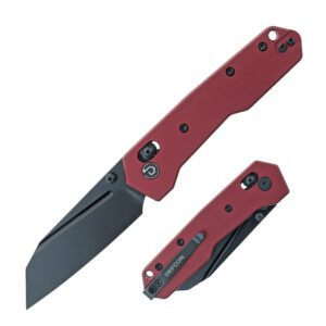 DEFCON 7.5" Pivot Lock Aluminum Folding Knife- WINE RED