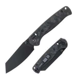 DEFCON 7.25" Axis Lock Carbon Handle Folding Knife - Forged Carbon Black