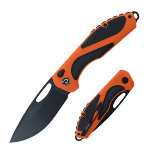 TD1002OGBK button lock G10 handle Magnacut folding knife