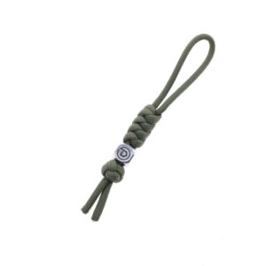 DEFCON 5.75" Black Lanyard with stainless dice -Green