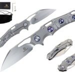 DEFCON JK Series 8.75" Titanium Handle M390 Folding Knife - Gravity- (Silver)